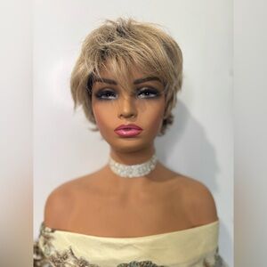René of Paris  Balayage Blonde Short Layered Wig – Modacrylic Fiber